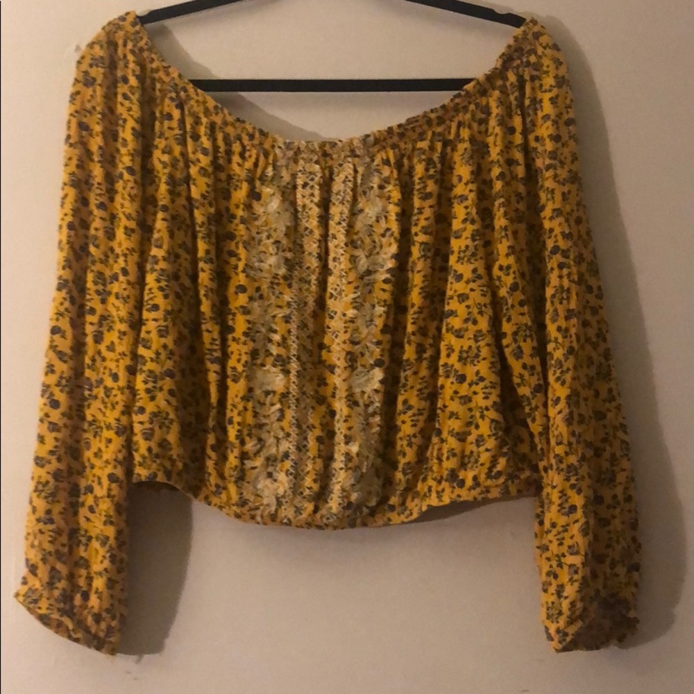 Yellow floral blouse cute for going out